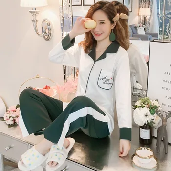 2019 Spring Autumn 100% Cotton Pajama Sets for Women Long Sleeve Sleepwear Pyjama Femme Loungewear Homewear Pijama Mujer Clothes
2019 Spring Autumn 100% Cotton Pajama Sets for Women Long Sleeve Sleepwear Pyjama Femme Loungewear Homewear Pijama Mujer Clothes