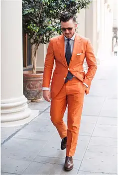Custom Made Fashion Handsome Orange Groom Tuxedos Groomsman Wedding Blazer Man Prom Suits (Jacket+Pants+Tie) Men Suits
Custom Made Fashion Handsome Orange Groom Tuxedos Groomsman Wedding Blazer Man Prom Suits (Jacket+Pants+Tie) Men Suits