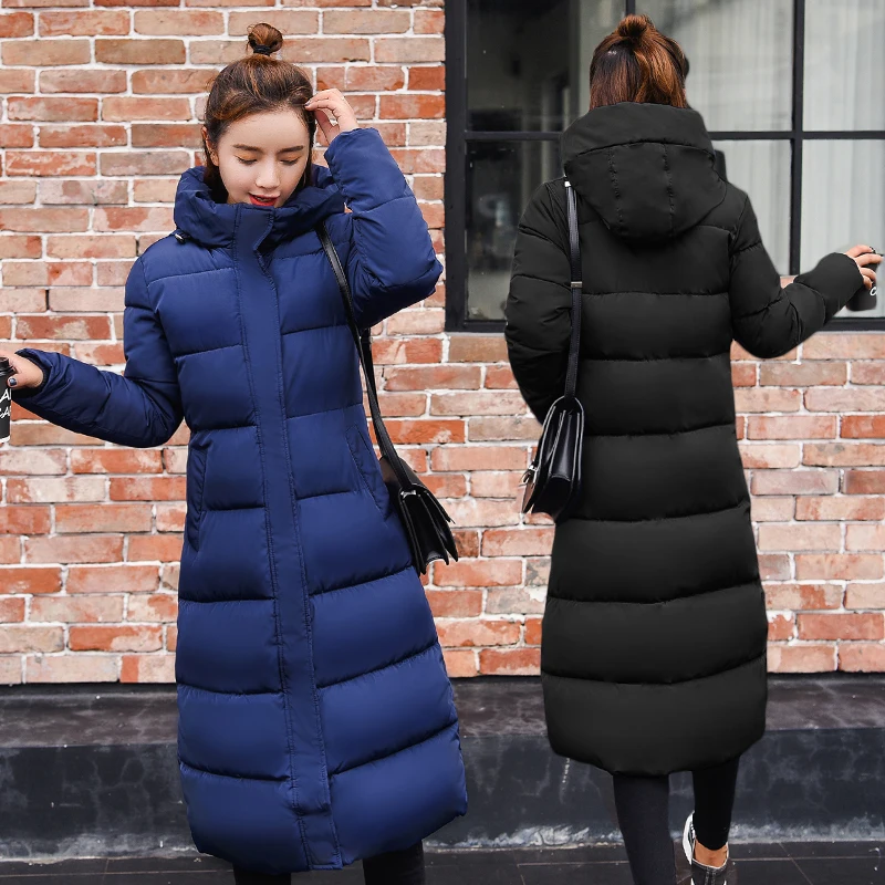 New down cotton dress large size long over knee hooded cotton down jacket slim fit coat
New down cotton dress large size long over knee hooded cotton down jacket slim fit coat