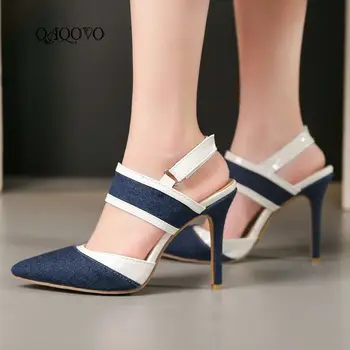2019 Fashion Denim Sandals Women Sexy Thin High Heels Buckle Pointed Toe Party Shoes Female Plus Size 34-43
2019 Fashion Denim Sandals Women Sexy Thin High Heels Buckle Pointed Toe Party Shoes Female Plus Size 34-43