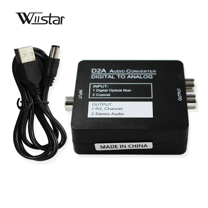 Wiistar D2A 2 1 аудио SPDIF коаксиальный в R/L Цифровой усилитель Аналоговый с декодером