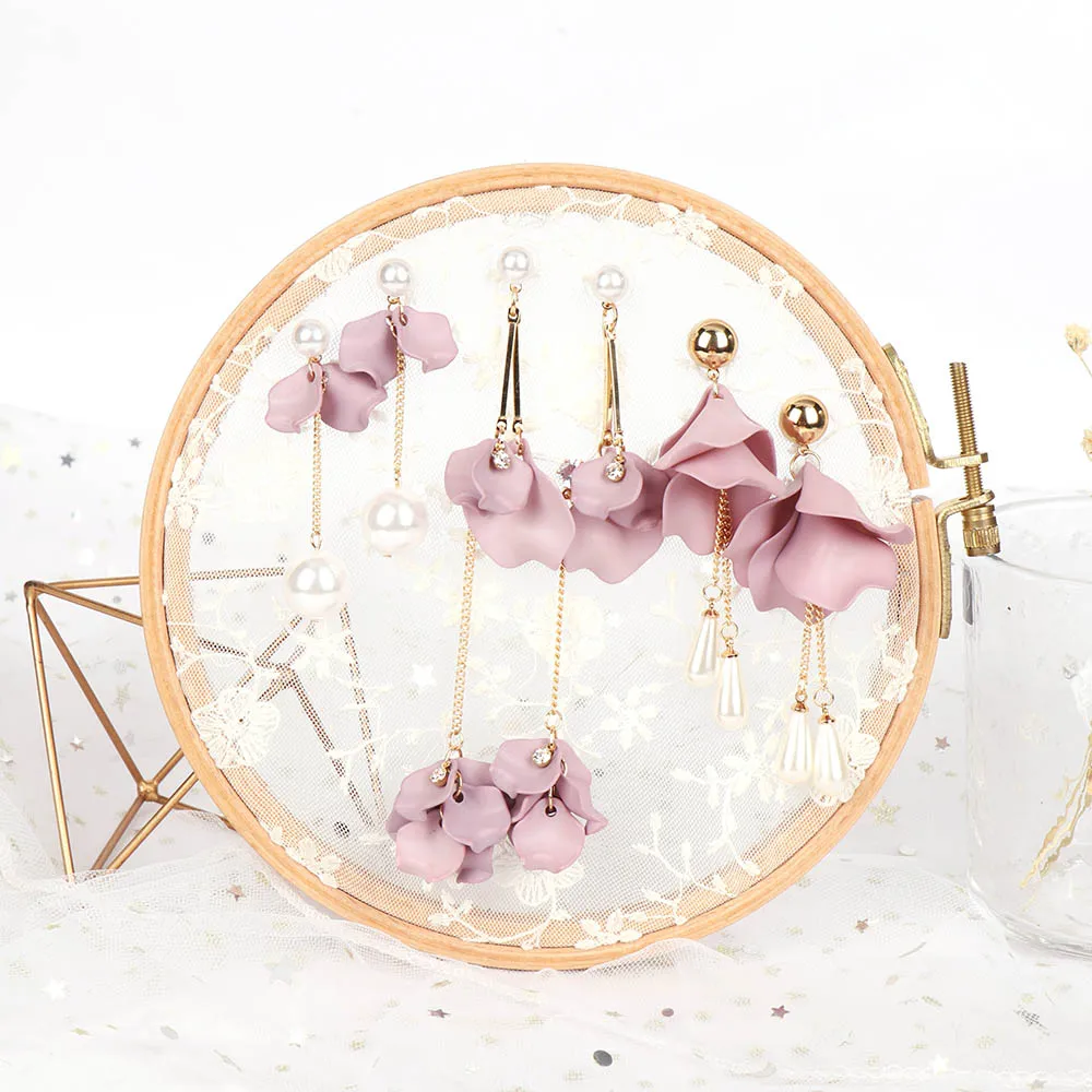 Fairy Sweet Flower Dangle Earrings Trendy Korean Simple Purple Imitation Petal Flora Tassel Dangle Earrings for Women kolczyki
Fairy Sweet Flower Dangle Earrings Trendy Korean Simple Purple Imitation Petal Flora Tassel Dangle Earrings for Women kolczyki