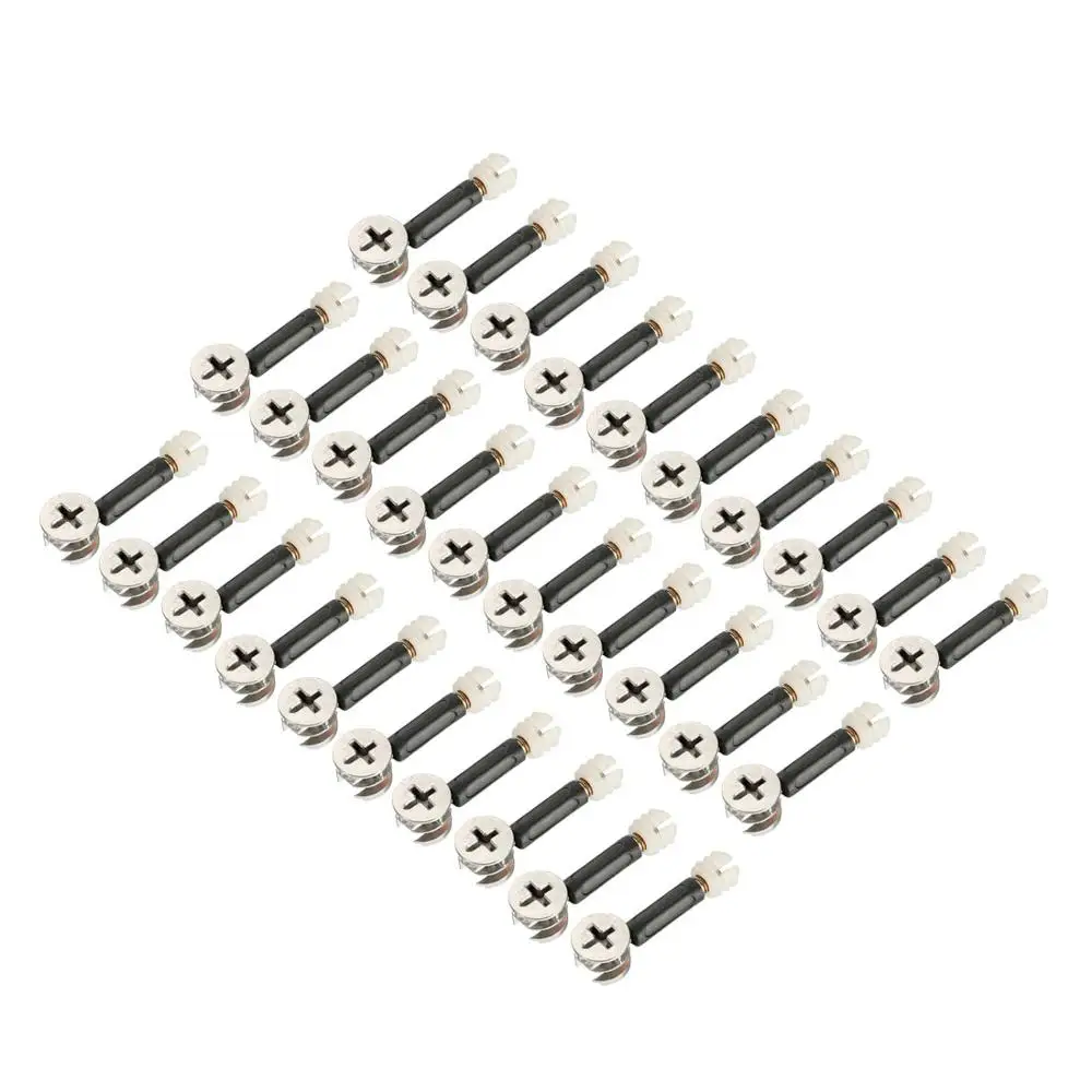 

uxcell New Hot 30 Sets M6 Thread 15x12mm Cam Fitting Dowel Pre-inserted Nut Fastener Furniture Side Connecting Length 35mm 40mm