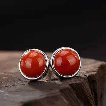 925 Sterling Silver Natural Red Gemstone South retro silver earrings Stud Earrings for women Fine Jewel Wholesale Freeshipping
925 Sterling Silver Natural Red Gemstone South retro silver earrings Stud Earrings for women Fine Jewel Wholesale Freeshipping