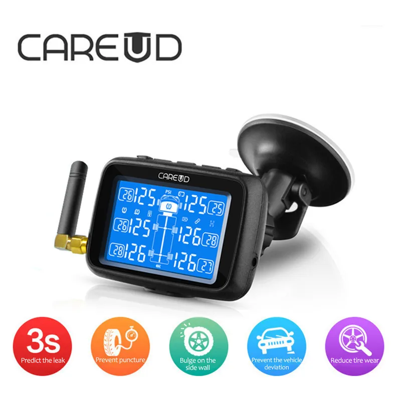 CAREUD U901 TPMS Auto Truck Car Tire Pressure Monitor System Replaceable Battery with 6 External Sensors LCD Display
CAREUD U901 TPMS Auto Truck Car Tire Pressure Monitor System Replaceable Battery with 6 External Sensors LCD Display