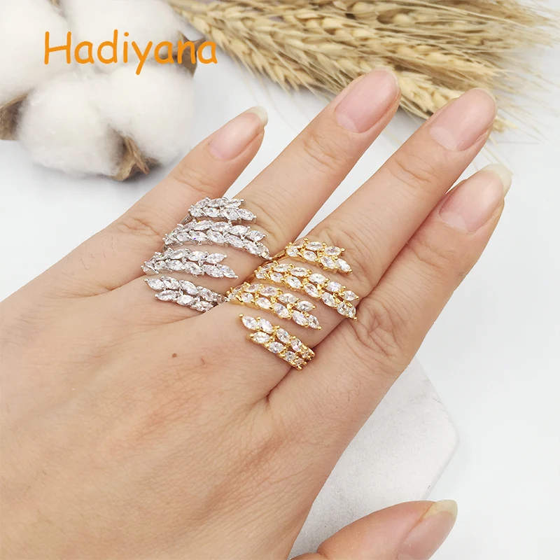HADIYANA fashion AAA eye Cubic zirconia 4 lined wavy leaf ring brilliant trendy cute gift party accessaries CP286
HADIYANA fashion AAA eye Cubic zirconia 4 lined wavy leaf ring brilliant trendy cute gift party accessaries CP286