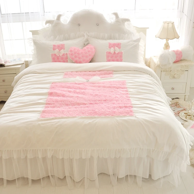 Decorative pillowcases white pink cotton lace Bedding set twin queen king size duvet cover set bed skirt bed cover pillowcase
Decorative pillowcases white pink cotton lace Bedding set twin queen king size duvet cover set bed skirt bed cover pillowcase