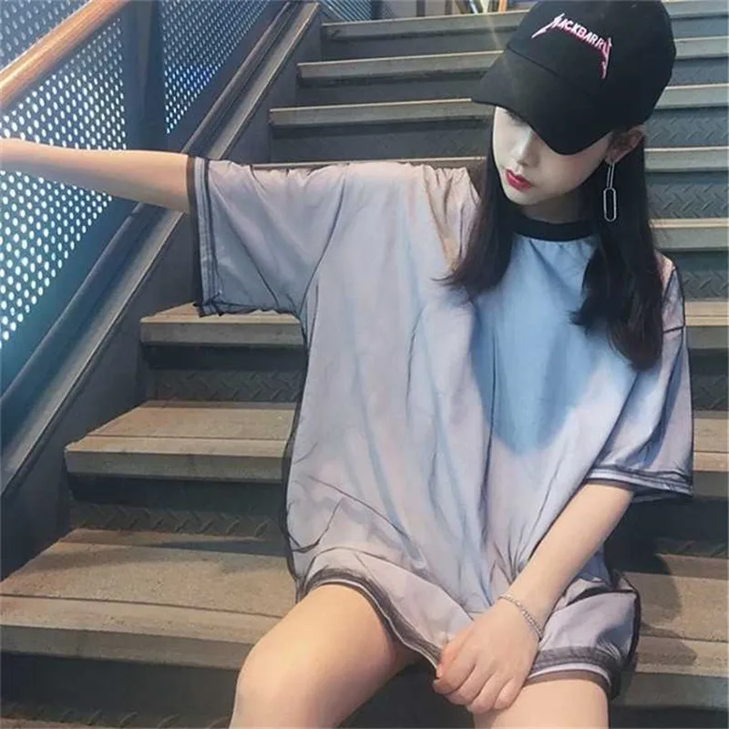 2019 Short Sleeve Bling T-shirt Solid Long Loose Bright Silk Women Hip Hop T shirts Summer O-Neck Fashion Fake Two Piece T shirt
2019 Short Sleeve Bling T-shirt Solid Long Loose Bright Silk Women Hip Hop T shirts Summer O-Neck Fashion Fake Two Piece T shirt
