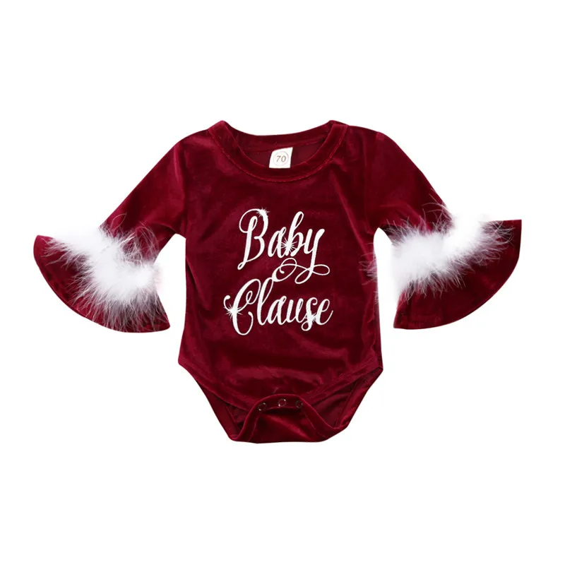 Autumn Winter XMAS Santa Baby Claus Kid Girls Flare Sleeves Jumpsuit Bodysuit Warm Infant Children Outfits Costume for wholesale
Autumn Winter XMAS Santa Baby Claus Kid Girls Flare Sleeves Jumpsuit Bodysuit Warm Infant Children Outfits Costume for wholesale