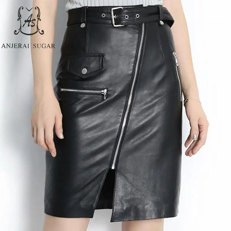 Autumn winter women genuine sheepskin leather skirt sexy black High waist belt zipper Side Slit OL Package hip Middle-skirts
Autumn winter women genuine sheepskin leather skirt sexy black High waist belt zipper Side Slit OL Package hip Middle-skirts