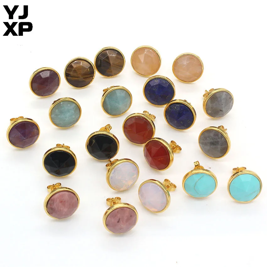 YJXP Gold Color Elegant Natural Quartzs Stones Round Shape Circular Tapered Section Stud Earrings For Women Jewelry
YJXP Gold Color Elegant Natural Quartzs Stones Round Shape Circular Tapered Section Stud Earrings For Women Jewelry
