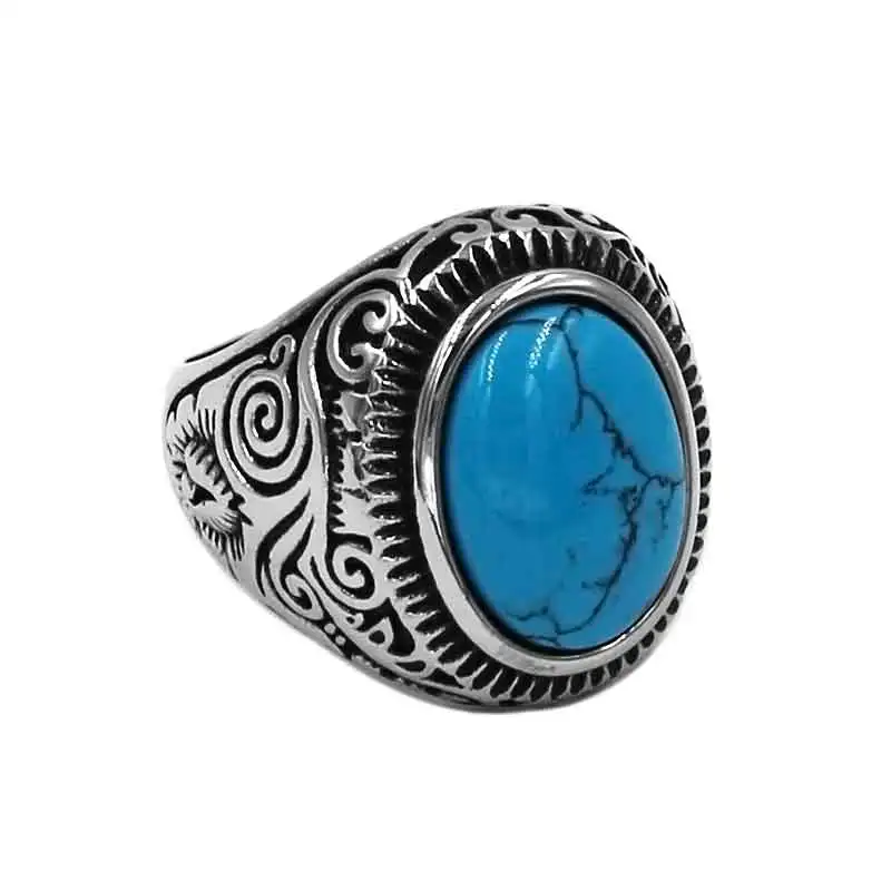 Fashion Blue Stone Rings Stainless Steel Jewelry Charm Indian Style Flower Biker Men Women Ring Wholesale SWR0910
Fashion Blue Stone Rings Stainless Steel Jewelry Charm Indian Style Flower Biker Men Women Ring Wholesale SWR0910
