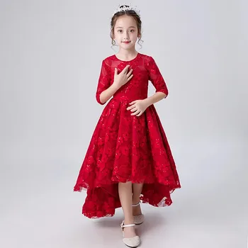 Spring Elegant Baby Kids Embroidery Lace Flowers Birthday Wedding Party Dress Clothes Children Front Short Back Long Tail Dress
Spring Elegant Baby Kids Embroidery Lace Flowers Birthday Wedding Party Dress Clothes Children Front Short Back Long Tail Dress