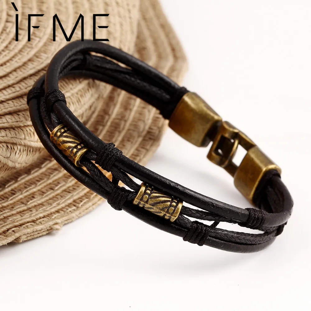 Black Brown Gold Color Fashion Latin Rope Chain Leather Bracelet And Hide Metal Buckle Decoration Retro Bracelets Man Men Gift
Black Brown Gold Color Fashion Latin Rope Chain Leather Bracelet And Hide Metal Buckle Decoration Retro Bracelets Man Men Gift