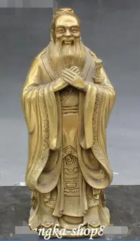 10" China Confucianism Bronze Ancient Famous Educator Confucius Confucian Statue
10" China Confucianism Bronze Ancient Famous Educator Confucius Confucian Statue