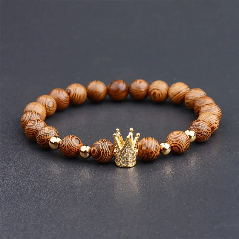 Charms Pave Crystal Crown Men's Wooden Beads Bracelet Newest Fashion Copper Beads Wood Beaded Bracelets&Bangles Christmas Gift
Charms Pave Crystal Crown Men's Wooden Beads Bracelet Newest Fashion Copper Beads Wood Beaded Bracelets&Bangles Christmas Gift