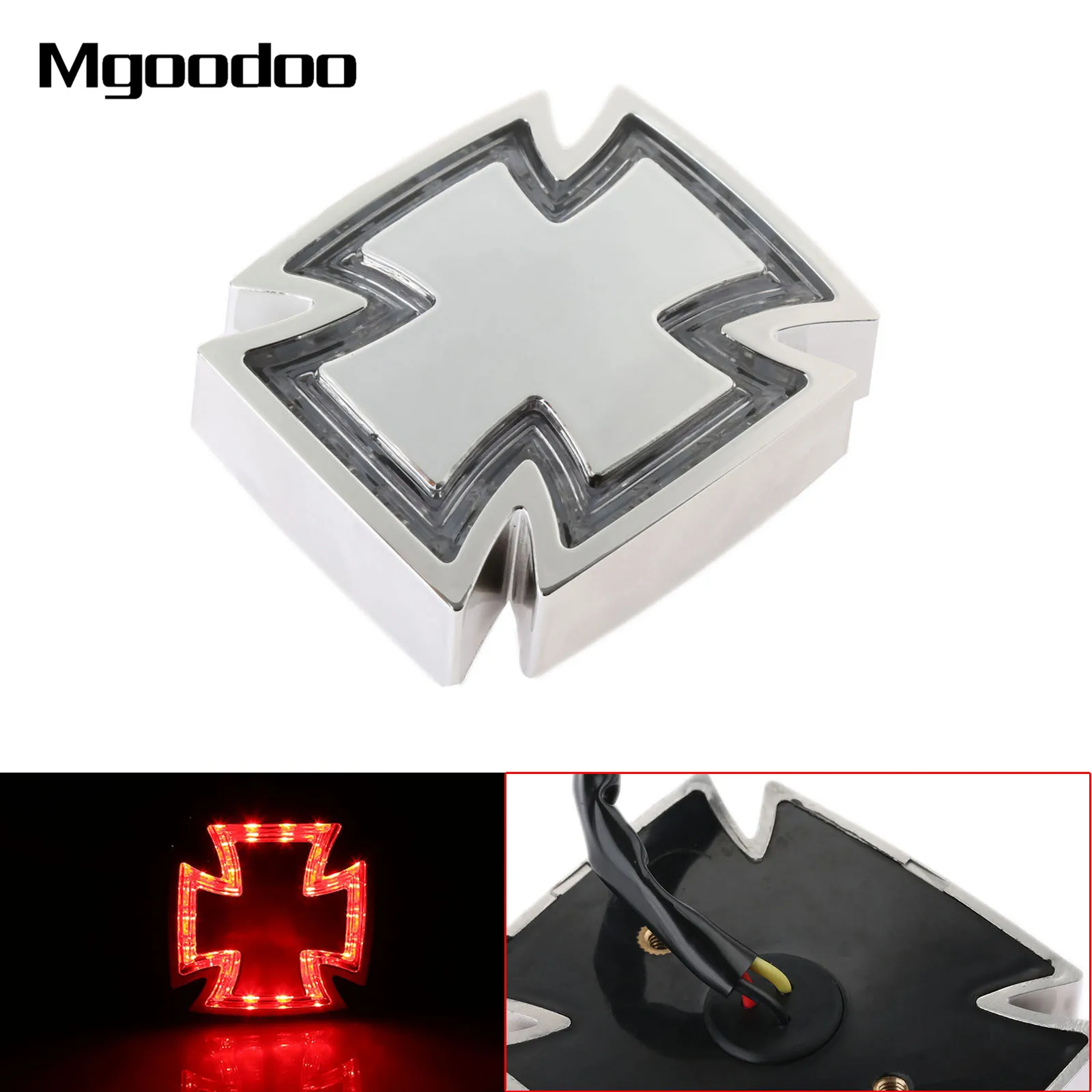 Mgoodoo 1x Motorcycle Chrome Cross Tail Light Red LED Brake Rear Stop Lamp Taillight For Chopper Bobber Custom Bike Accessories
Mgoodoo 1x Motorcycle Chrome Cross Tail Light Red LED Brake Rear Stop Lamp Taillight For Chopper Bobber Custom Bike Accessories