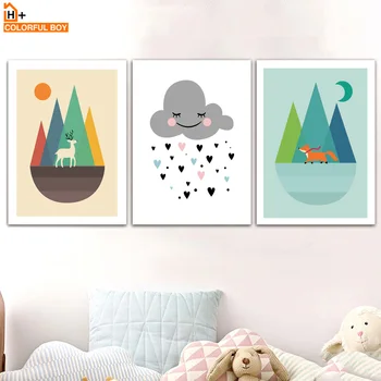 Cartoon Cloud Deer Fox Wall Art Canvas Painting Nordic Poster And Prints Animals Pop Art Wall Pictures Baby Kids Room Home Decor
Cartoon Cloud Deer Fox Wall Art Canvas Painting Nordic Poster And Prints Animals Pop Art Wall Pictures Baby Kids Room Home Decor
