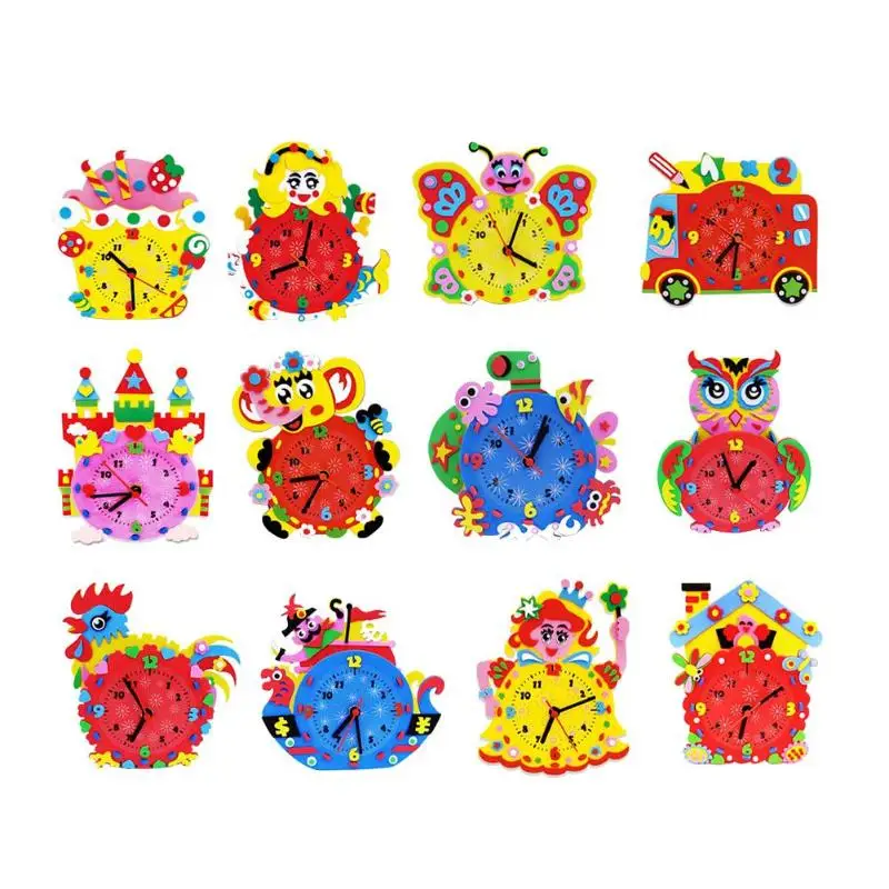 Kids 12 Styles DIY Cartoon Wall Clock Children Handmade Manual Clock Tube Set Baby Kindergarten Handwork Educational Puzzle Toys
Kids 12 Styles DIY Cartoon Wall Clock Children Handmade Manual Clock Tube Set Baby Kindergarten Handwork Educational Puzzle Toys