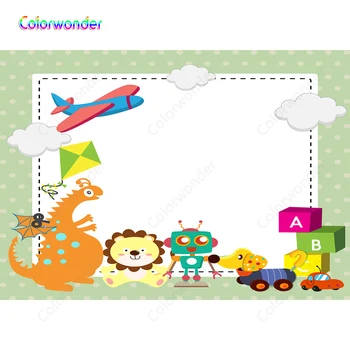 Colorwonder Cartoon Robot with other Toys for Baby Background 7x5ft Green Wall with White Dots Seamless Backdrop for Baby Shower
Colorwonder Cartoon Robot with other Toys for Baby Background 7x5ft Green Wall with White Dots Seamless Backdrop for Baby Shower
