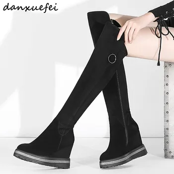 Plus size 34-42 women's genuine suede leather wedge platform winter over the knee boots warm plush long boots high quality shoes
Plus size 34-42 women's genuine suede leather wedge platform winter over the knee boots warm plush long boots high quality shoes