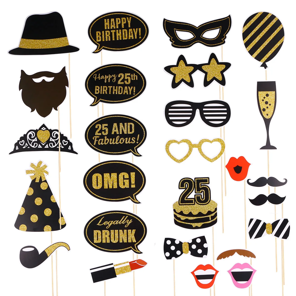 Photobooth Props27 pcs Birthday Photo Props Kit 25 Years Old Funny Creative Selfie Props Paper Mask Party Favors
Photobooth Props27 pcs Birthday Photo Props Kit 25 Years Old Funny Creative Selfie Props Paper Mask Party Favors