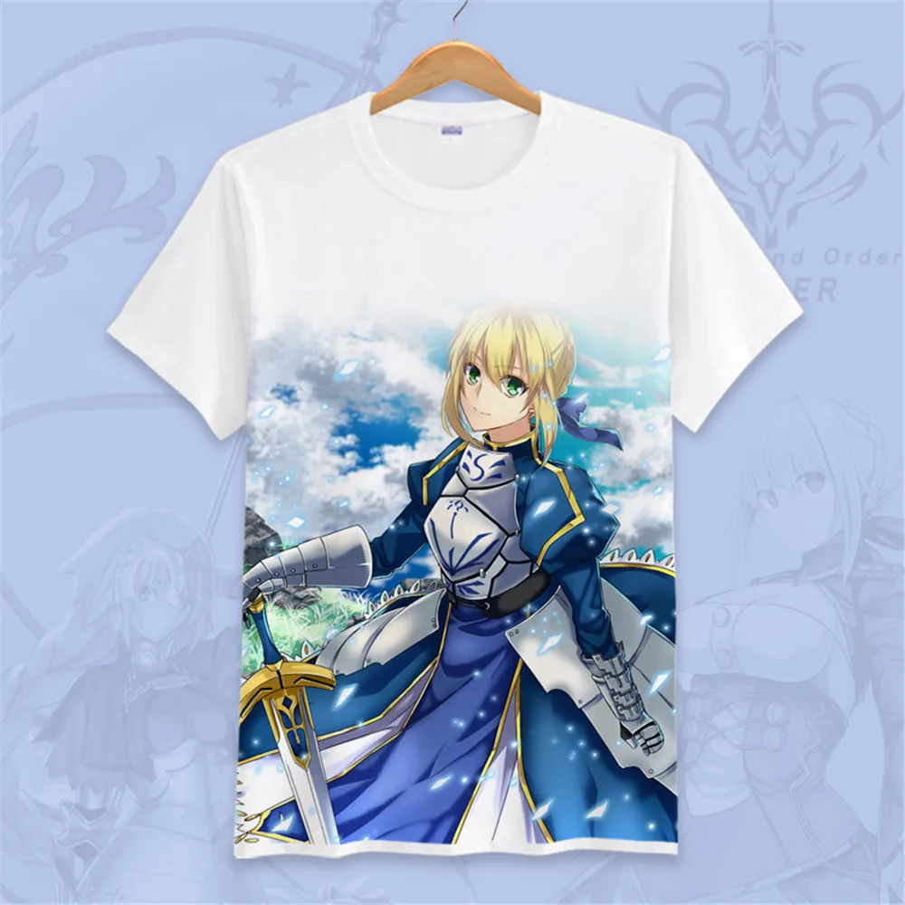 Футболка с надписью Fate/stay night костюм для косплея из Fate Grand Order футболка коротким
