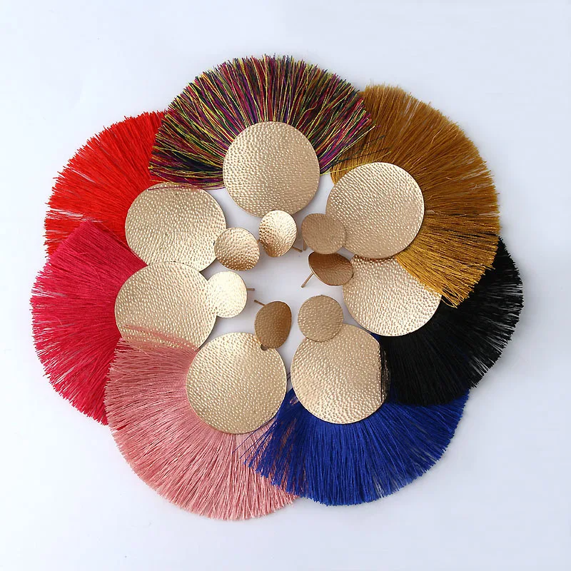 Bohemian Big Tassel Earrings for Women Ethnic Yellow Round Sequin Handmade Cotton Sector Dangle Drop Earring Jewelry Gifts J14
Bohemian Big Tassel Earrings for Women Ethnic Yellow Round Sequin Handmade Cotton Sector Dangle Drop Earring Jewelry Gifts J14