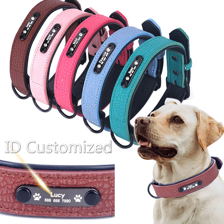 Personalized Dog Collars adjustable Soft Leather Custom Dog Collar Name ID Tags For Cat puppy Large Dogs collar Pet Accessories
Personalized Dog Collars adjustable Soft Leather Custom Dog Collar Name ID Tags For Cat puppy Large Dogs collar Pet Accessories