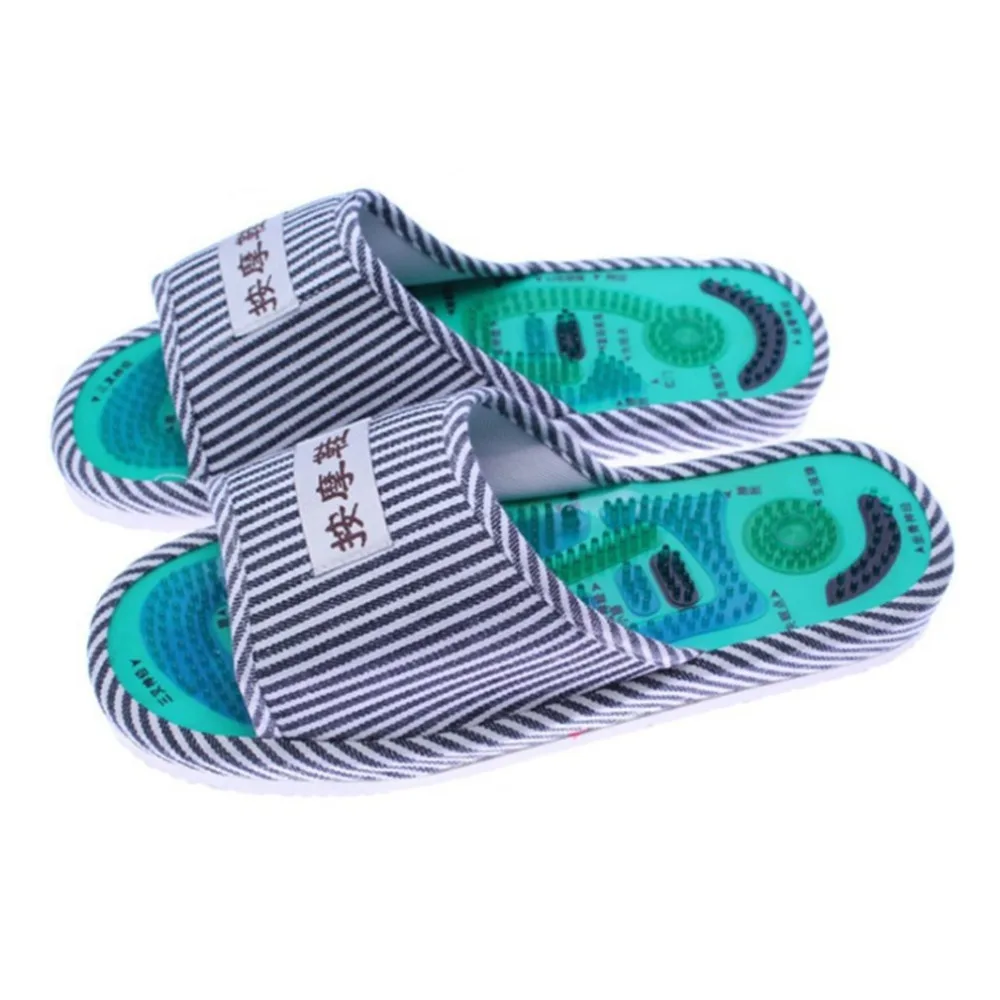 Healthy Striped Pattern Reflexology Foot Acupoint Slipper Massage Promote Blood Circulation Relaxation Foot GOOD Care Shoes 25cm 8