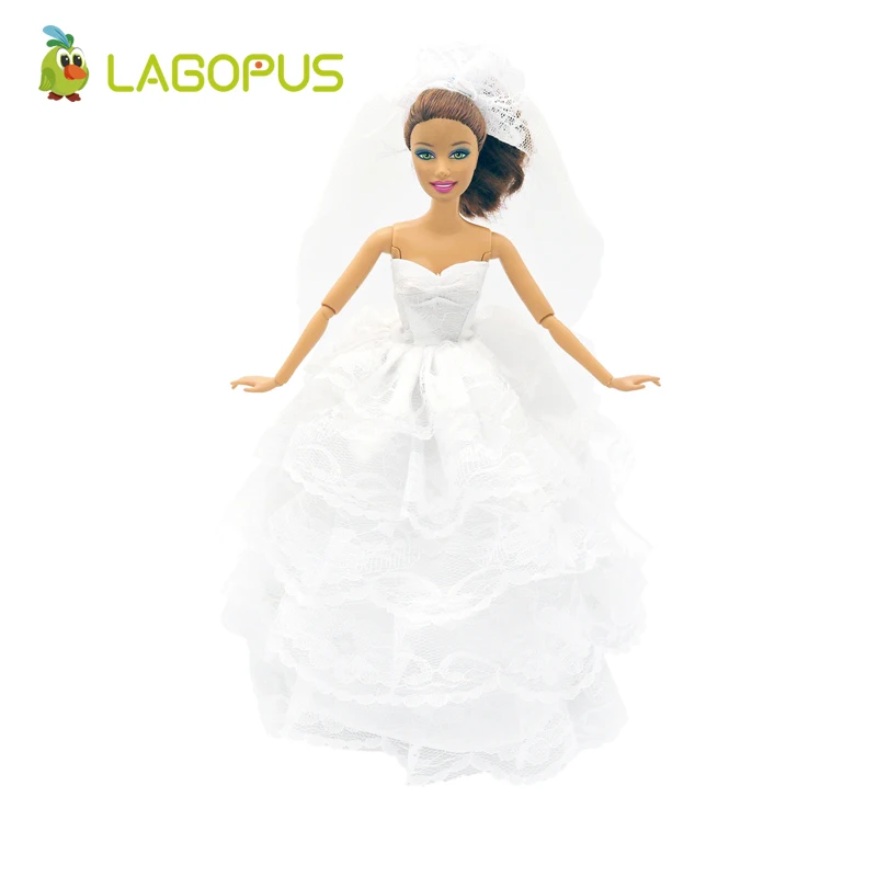 Фото Lagopus Высокое качество Аксессуары для кукольной одежды свадебное платье с вуалью