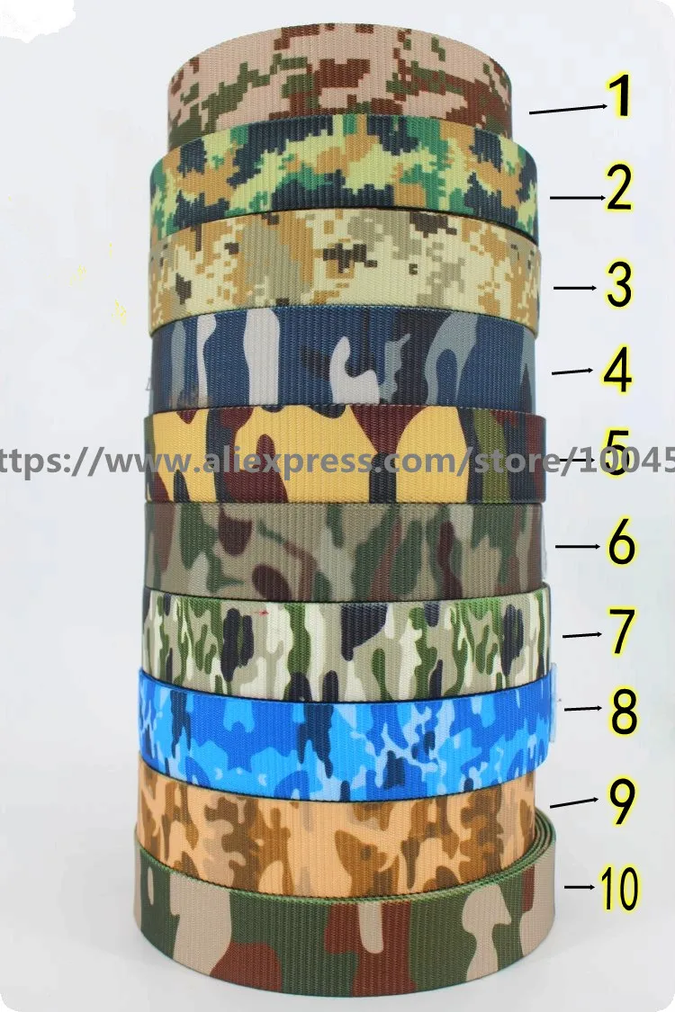 50 yard 38mm Wide Thick Camouflage polyester Webbing Ribbon Tape Bag Straps Belt Waistband Wrapping Camo Stealth Webbing
50 yard 38mm Wide Thick Camouflage polyester Webbing Ribbon Tape Bag Straps Belt Waistband Wrapping Camo Stealth Webbing
