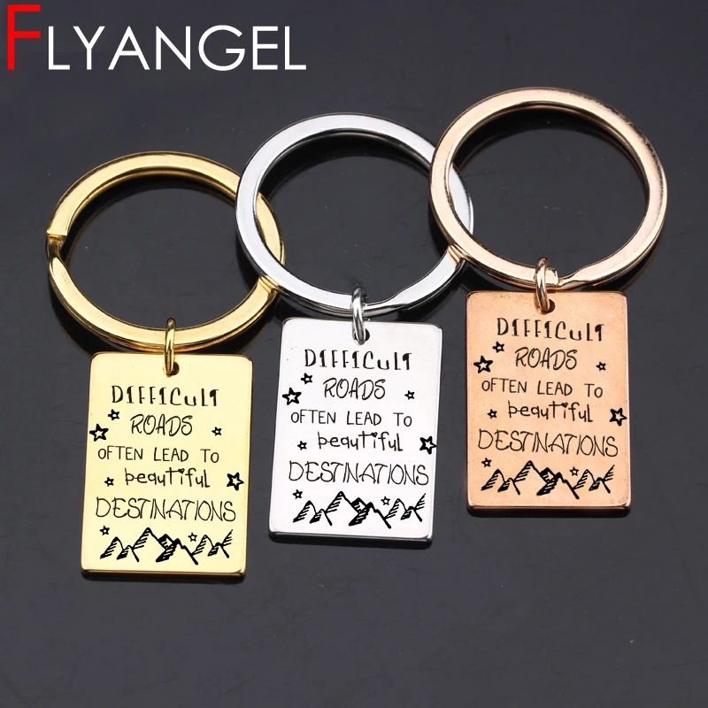 New Design Keychain Engraved Mountain Difficult Road Often Lead To Beautiful Destinations Inspiration Key Holder Keyring Jewelry
New Design Keychain Engraved Mountain Difficult Road Often Lead To Beautiful Destinations Inspiration Key Holder Keyring Jewelry