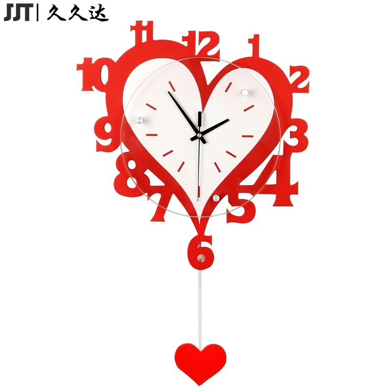 Wooden Cartoon Home Decoration Heart Pendulum Wall Clock For Living Room Silent horloge murale salon
Wooden Cartoon Home Decoration Heart Pendulum Wall Clock For Living Room Silent horloge murale salon