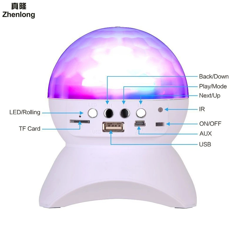 Projection lamp Bluetooth 3W RGB LED Crystal Magic Ball DJ Club Disco Party Lighting Speaker with USB /TF/FM Radio/Remote
Projection lamp Bluetooth 3W RGB LED Crystal Magic Ball DJ Club Disco Party Lighting Speaker with USB /TF/FM Radio/Remote