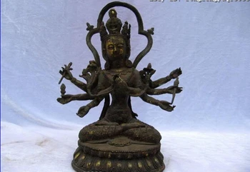 150401 S0180 12" Tibetan Buddhism Temple Bronze Copper 3 Face 8 Armed Bulmo Buddha Statue
150401 S0180 12" Tibetan Buddhism Temple Bronze Copper 3 Face 8 Armed Bulmo Buddha Statue