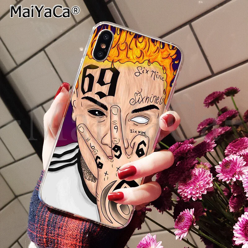 MaiYaCa singer Tekashi69 6ix9ine 69 Colorful Cute Phone Accessories Case for Apple iPhone 8 7 6 6S Plus X XS MAX 5 5S SE XR case