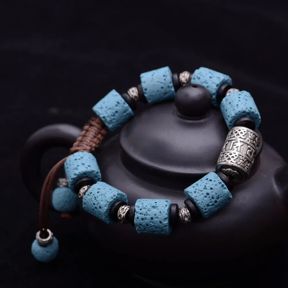 LKO blue Lava bracelet with Om mani padme hum for man and women bracelet national style Thai hand rope free shipping
LKO blue Lava bracelet with Om mani padme hum for man and women bracelet national style Thai hand rope free shipping