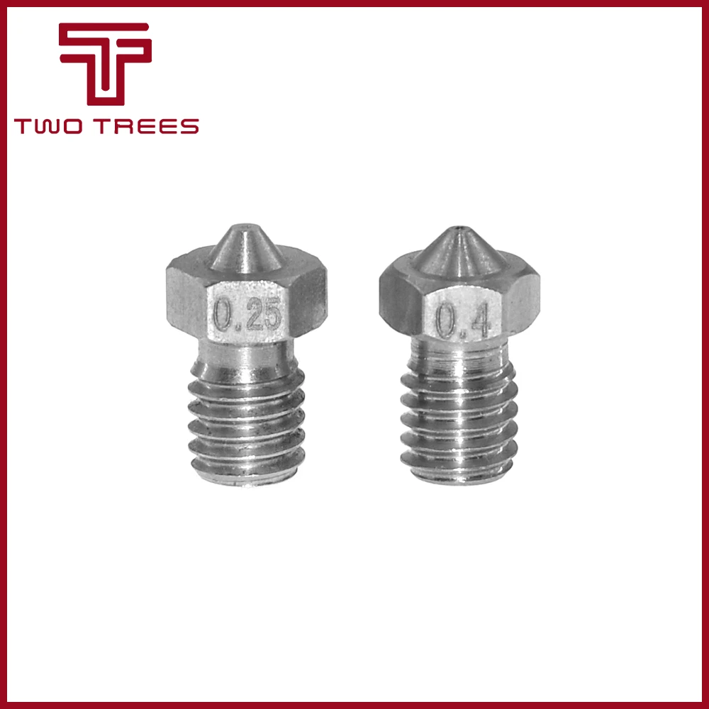 5pcs 3D printer 3D V6 Extra Nozzle - Stainless Steel Nozzle 0.25mm0.4mm0.8mm for 1.753.0 for 3D printer (1)