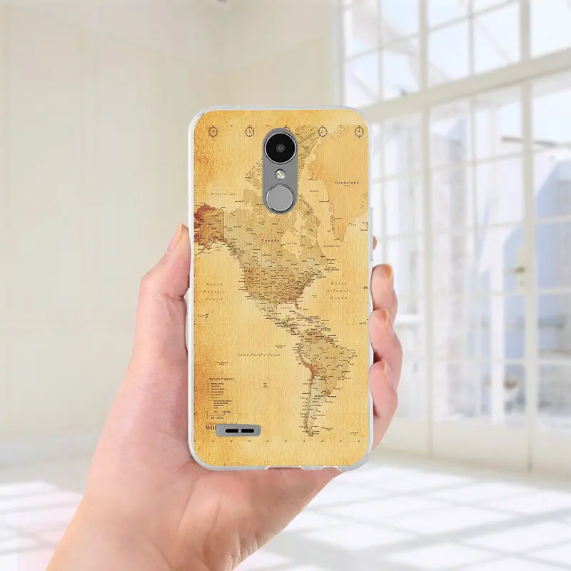 Silicone Soft TPU Mobile Phone Accessories for LG V10 V20 V30 G2 G3 Mini G4 G5 G6 K4 K7 K8 K10 2017 Nexus 5X Shell Antique Map