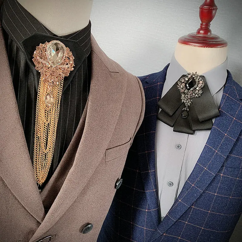 Men Neck Collar Shirt Bow Tie Alloy Rhinestone Crystal Wedding Banquet Party Necktie Cravat Luxury Tassels Chain Ribbon Bowtie 
Men Neck Collar Shirt Bow Tie Alloy Rhinestone Crystal Wedding Banquet Party Necktie Cravat Luxury Tassels Chain Ribbon Bowtie