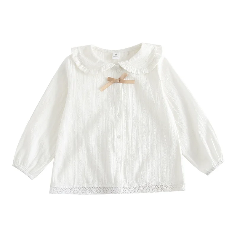 Children's clothing girls shirt white new Korean fashion cotton doll shirt bow long-sleeved shirt
Children's clothing girls shirt white new Korean fashion cotton doll shirt bow long-sleeved shirt