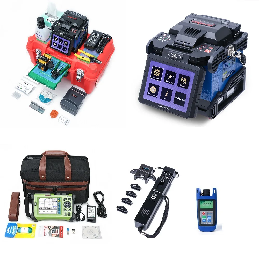 Orientek T43 Fusion Splicer+ SV20A OTDR SM 1310/1550nm 32/30dB+ Fiber Identifier TFI-35+ Optical Power Meter T25M FTTH Tool kit
Orientek T43 Fusion Splicer+ SV20A OTDR SM 1310/1550nm 32/30dB+ Fiber Identifier TFI-35+ Optical Power Meter T25M FTTH Tool kit