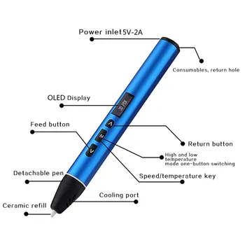 3D Printing Pen OLED Display Support PLA PCL Modes Easy Operation Print Pens for Gifts UY8
3D Printing Pen OLED Display Support PLA PCL Modes Easy Operation Print Pens for Gifts UY8
