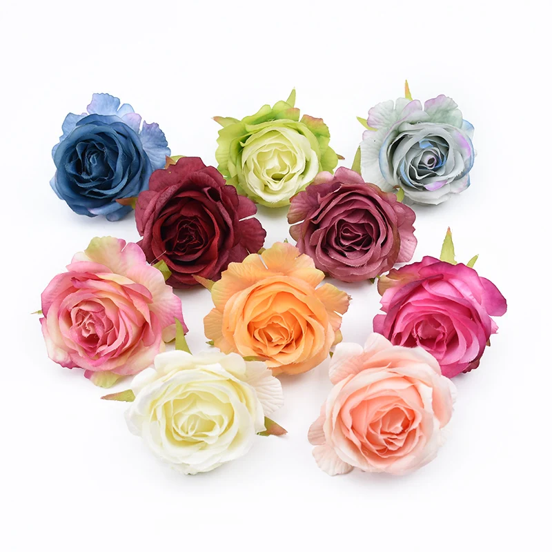 Description Picture 2 of item10pcs Artificial Plants Decorative Fake Flowers Wall DIY Wedding Bridal Accessories Clearance Silk Roses Home Decor Scrapbooking