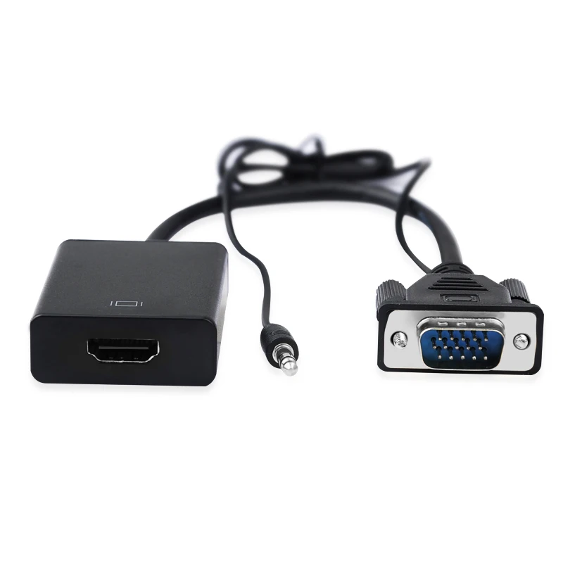 VGA Male to HDMI Female Converter Adapter Cable With Audio Output 1080P VGA Video Cable for PC laptop to HDTV Projector
VGA Male to HDMI Female Converter Adapter Cable With Audio Output 1080P VGA Video Cable for PC laptop to HDTV Projector