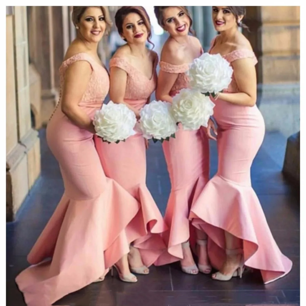 Cheap Mermaid Pink Bridesmaid Dresses Long satin Applique Cheap Floor Length Wedding Bridesmaid Gown Formal Party Gowns 2019
Cheap Mermaid Pink Bridesmaid Dresses Long satin Applique Cheap Floor Length Wedding Bridesmaid Gown Formal Party Gowns 2019