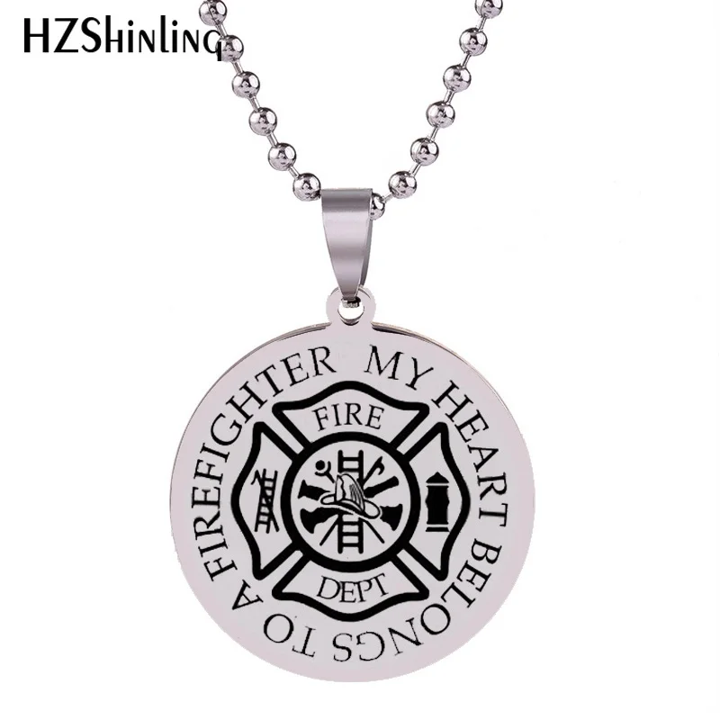 2018 New My Heart Belongs To A Firefighter Stainless Steel Necklace Round Pendant Silver Handmade Jewelry Ball Chain HZ7
2018 New My Heart Belongs To A Firefighter Stainless Steel Necklace Round Pendant Silver Handmade Jewelry Ball Chain HZ7