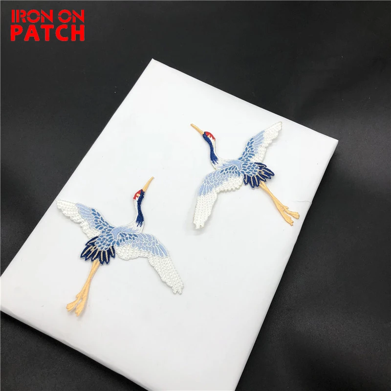 White Oppos crane Patches Iron on Garment Decoration Decals sewing On Motif badge repair decals Retro Fashion Bird patches
White Oppos crane Patches Iron on Garment Decoration Decals sewing On Motif badge repair decals Retro Fashion Bird patches