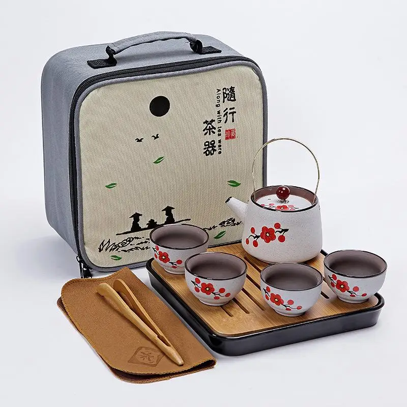 Flower Pattern Ceramics Tea Set Portable Teapot Porcelain Teaset Kettle With Travel Bag Water Cup Teaware Sets Drinkware Tools
Flower Pattern Ceramics Tea Set Portable Teapot Porcelain Teaset Kettle With Travel Bag Water Cup Teaware Sets Drinkware Tools